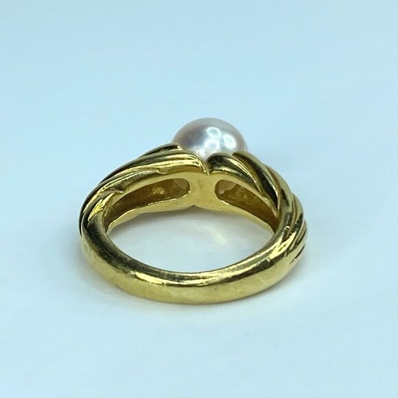 Mikimoto 8.18mm Akoya Pearl 18 karat South Sea Pearl ring 8.25g w/box JR8465 - Picture 5 of 10